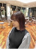 くびれボブ×インナーカラー pink