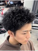 熊本 スパイキーショート パーマ 短髪 アップバング MEN'S HAIR
