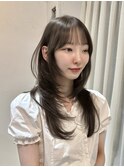 韓国風/レイヤー/小顔/前髪カット/髪質改善/グレージュ/透明感
