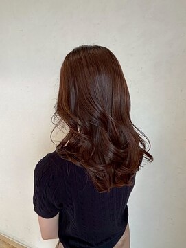 ヘアー ワークス ボナ 前橋店(HAIR WORKS bona.) 大人上品なショコラブラウンウェーブ◎艶感/髪質改善