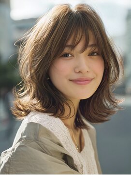 アルトリスト(Altruist Aging×HAIR&SPA) ★ダークアッシュ大人ガーリーボブ着物ミディアムレイヤーカット