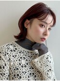 韓国ヘアくびれボブレイヤー似合わせ小顔顔周りカット暖色カラー