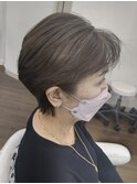 宇都宮ショートボブマッシュボブ白髪ぼかしショートカット50代