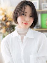 カバーヘア ブリス 大宮西口(COVER HAIR bliss)&nbsp;黒髪スモーキーカラー小顔切りっぱなしボブc8大宮20代30代40代