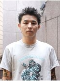 メンズショートレイヤー メンズアップバング 刈り上げ黒髪