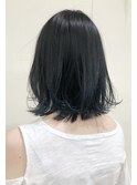 【担当坪井】ブリーチ無しブルージュ　外ハネミディ