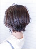 【極細ハイライト】ラベンダーアッシュ×大人ショート外ハネボブ