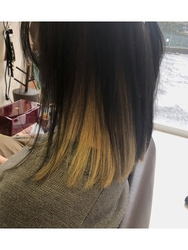 ドゥ スタイル 三国ヶ丘店(Duex Style) 【グレイカバー＋インナーカラー】グレージュ×ハニーイエロー