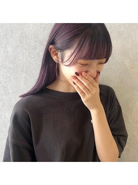 ジーナ 福岡天神(Zina) [Zina福岡天神]髪質改善/ハイトーンカラー/ラベンダー/前髪