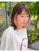 レリー バイ アルティナ 川越店(Lelie by artina)&nbsp;ロブヘア_インナーオレンジ_チョコブラウン_ボブウルフ2