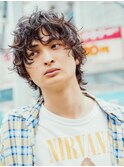 くせ毛風パーマ　メッシーグランジウェーブマッシュウルフ