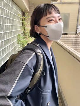 ファイブシーン アオヤマ(5SCENE AOYAMA) 切りっぱなしボブミニボブパーマくびれボブオン眉ベビーバング