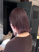 ヲタク(wotaku.)&nbsp;ラベンダーグレージュブリーチカラー切りっぱなしボブ暖色カラー