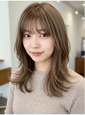美髪/ワイドバング/レイヤーカット/くすみベージュ/新小岩駅