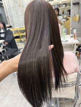 ディジョン(Dijon) 韓国顔まわりレイヤーカットグレージュオリーブベージュブラウン