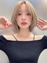 ソヨン 栄店(SOYON)&nbsp;イメチェン/クールショート/脱白髪染め/前髪/シャンパンベージュ