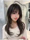レイヤーカット小顔に見せるヘア/韓国ヘア/髪質改善/福岡/博多/