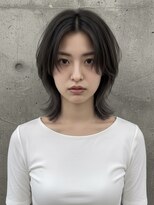 エイチ ウルフカット 大阪梅田(811)&nbsp;レイヤーボブヘアカラーバレイヤージュ50代くるみちゃんヘア
