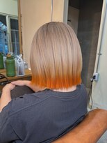 アンククラシックヘアー(ank classic hair) 《オレンジ×ホワイトミルクティー》グラデーションカラー