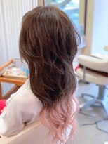 ヘアーメイク リボーン ムーヴ(hair make re:bbon move)&nbsp;毛先グラデーション×ペールピンク