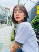 メーヴェ(Mowen) mowen×外ハネミディアム×小顔カット×シアベージュ