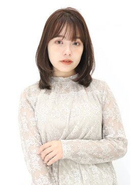 ワールドビューティビバルト 宝塚店(WORLD BEAUTY VIVALTO) 小顔斜めバング30代40代ひし形黒髪暗髪くびれセミディ