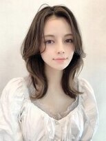大人ミディアムエギョモリハイライトアッシュブラウン韓国表参道