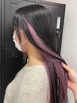 ベレーザ 渋谷(BELEZA) 2137外国人風カラー黒髪インナーカラーこなれヘアベイビーピンク