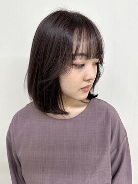 フォーク FOLK 【FOLK】透明感ダークバイオレット☆似合わせ内巻きミディアム♪