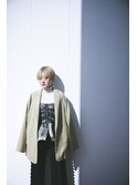 white ベージュ × neon yellow