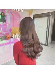 ミルクティーベージュ 韓国巻 髪質改善トリートメント