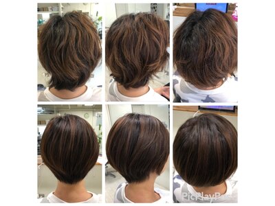 髪質改善ストレートまっすぐ過ぎない丸みのあるショートヘアに！