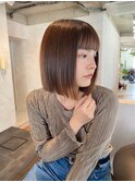 切りっぱなし前下がりボブ moro