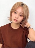 センターパート×くびれボブ