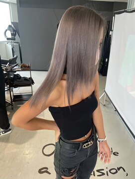 キング 梅田(K!ng) 【梅田】ダブルカラーケアブリーチグレージュ髪質改善