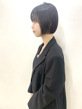 ケーツー 谷町(K-two) ミニボブ*切りっぱなしボブ*前髪ありボブ*黒髪*30代40代50代