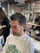 ザマンリバレッジニューヨーク(THE MAN LeverageNewYork)&nbsp;大人海外メンズヘア七三分けサイドパートフェードカット
