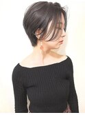 【lamp池袋オザキ】前髪長めハンサムショート/ダークグレー