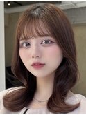 (くびれヘア/セミロング/外巻き/髪質改善/前髪/サイドバング)