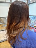 20代30代40代シースルーバングヘア×グラデーションブランカラー