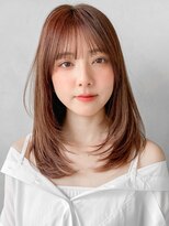 シースルーバング薄めバング艶感ナチュラルカール大人可愛い