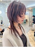 本厚木◎ラベンダーピンク姫カットレイヤークラゲヘアー前髪あり