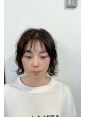 20代30代40代立体感束感なみなみウェーブロブ×ダークブラウン