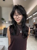 ジゼル ビエラ博多テラス店(GiseL)&nbsp;博多 顔周りレイヤーの黒髪ロングウルフ