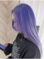 アース 郡山コスモス通り店(HAIR&MAKE EARTH)&nbsp;ビビッドパープル×シルバーハイライトグラデーション