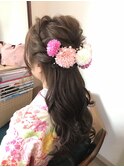 袴着付けゆるハーフアップアレンジ【ヘアアレンジ　立川/浴衣】