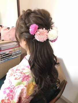 ロカット サロン(Roquat Salon) 袴着付けゆるハーフアップアレンジ【ヘアアレンジ　立川/浴衣】