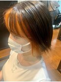 大人かわいいくびれミディラベンダーインナーカラー