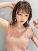 大人かわいい前髪愛され小顔マロンベージュ20代30代吉祥寺