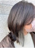 イヤリングカラーハイトーングレーシルバー